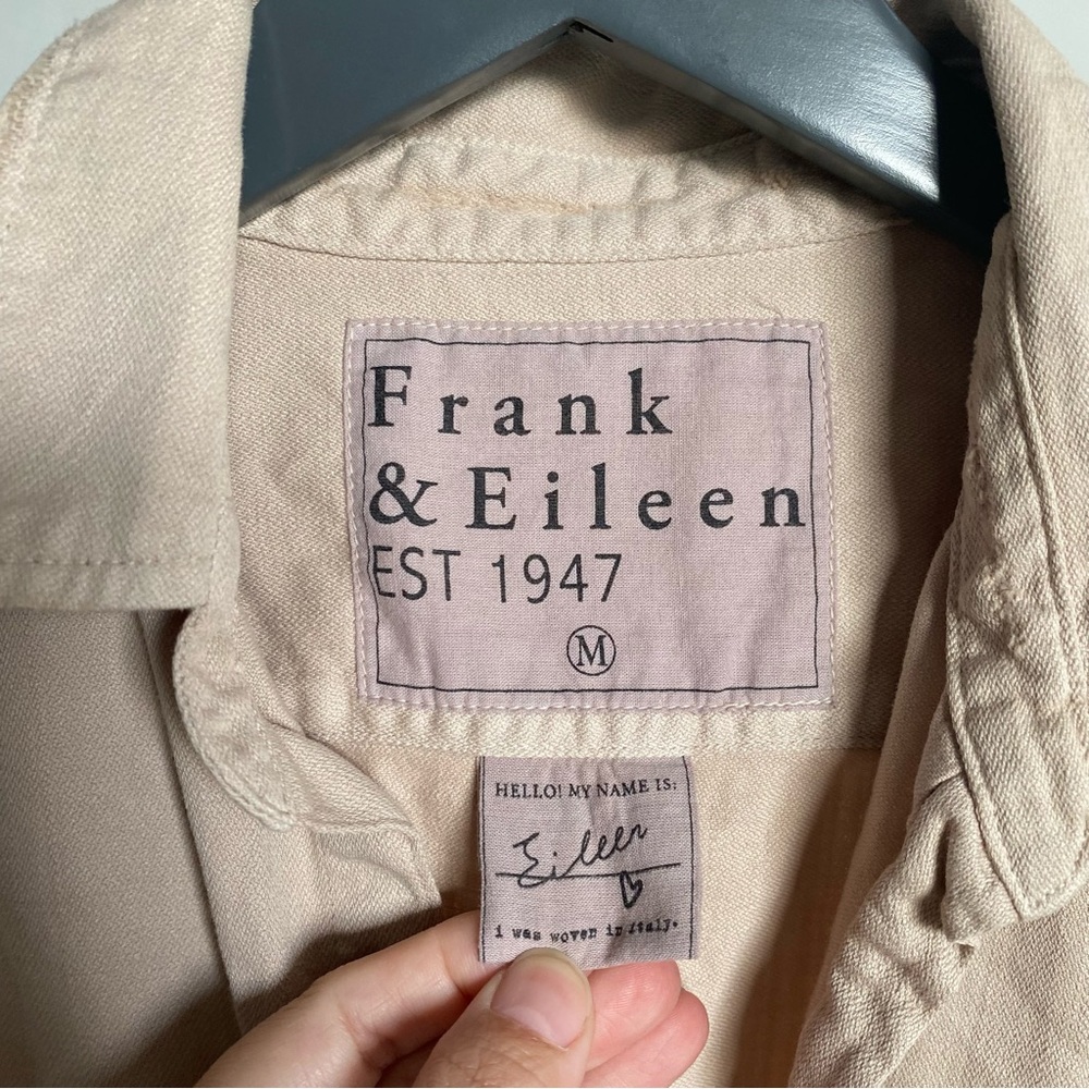 $278 New Tan Frank & Eileen Famous Denim “Eileen” Button Up Shirt #5 Sz Medium - Picture 2 of 11